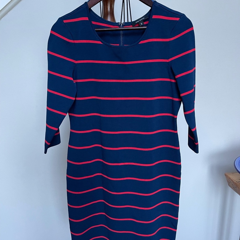 NWOT Pink Tartan Midi Dress